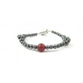 Magnet Clasp - 18cm Hematite Stone Beaded Bracelet